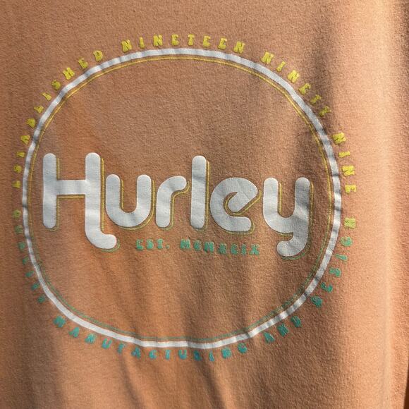 Hurley Large Crop Tank Peach 100% Cotton Natural Fibers Beach Cruise Gym Workout - Picture 3 of 8